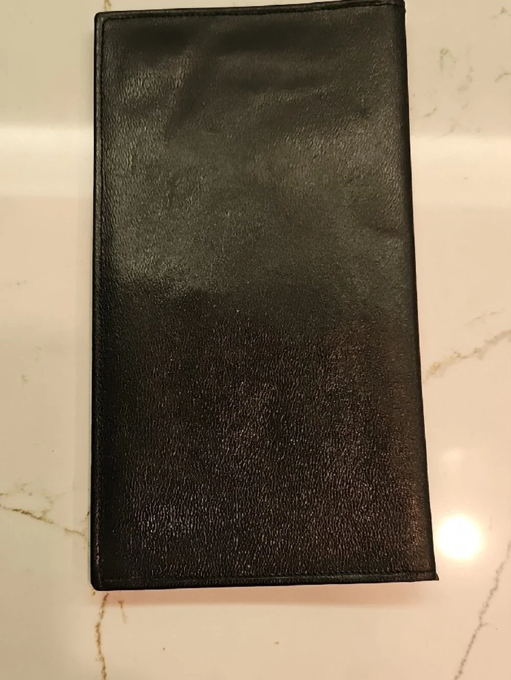 Genine Kangaroo Black Leather Checkbook or Card Holder